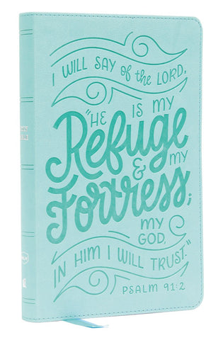 Image of NKJV Thinline Youth Edition Bible Verse Art Cover Collection Turquoise Leathersoft Red Letter Comfort Print: Holy Bible New King James Version