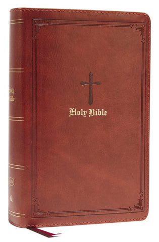 Image of KJV Holy Bible: Large Print Single-Column with 43,000 End-of-Verse Cross References, Brown Leathersoft, Personal Size, Red Letter, Comfort Print: King James Version
