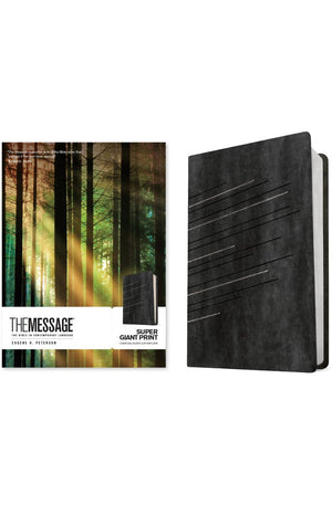 MESSAGE Bible Super Giant Print (Leather-Look Charcoal/Silver)