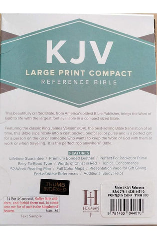 Image of KJV Large Print Compact Bible Black Indexed