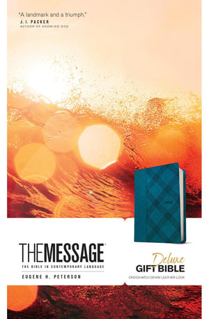 MESSAGE Bible Deluxe Gift Bible (Leather-Look Crosshatch Denim): The Bible in Contemporary Language