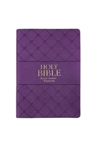 Image of KJV Holy Bible Super Giant Print Faux Leather Red Letter Edition - Ribbon Marker King James Version Purple