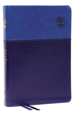 NKJV Matthew Henry Daily Devotional Bible Leathersoft Blue Red Letter Comfort Print: 366 Daily Devotions by Matthew Henry