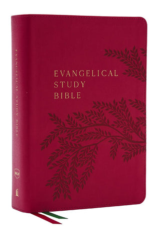 Image of NKJV Evangelical Study Bible: Christ-centered. Faith-building. Mission-focused. ( Pink Leathersoft Red Letter Large Comfort Print)