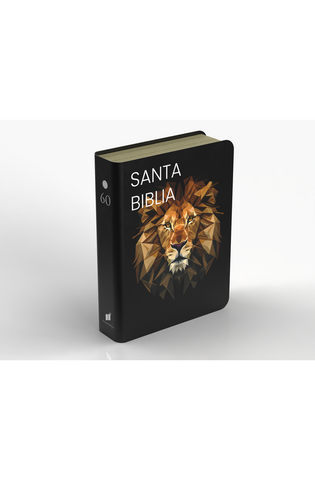 Image of Biblia RVR 1960 Compacta Letra Grande 11 puntos Símil Piel Negro León Dorado