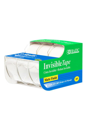 BAZIC 3/4 X 500" Invisible Tape (3/Pack)"