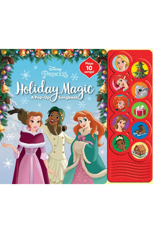 Disney Princess Belle, Ariel, Tiana, and More! - Holiday Magic Pop-Up Song Book - Interactive Sound Book with Pop-Up Flaps - PI Kids