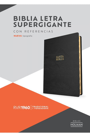 Image of Biblia RVR 1960 Súper Gigante Negro Símil Piel con Índice *IRREGULAR*