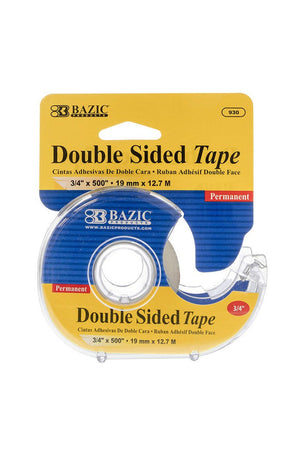BAZIC 3/4 X 500" Double Sided Permanent Tape w/ Dispenser"