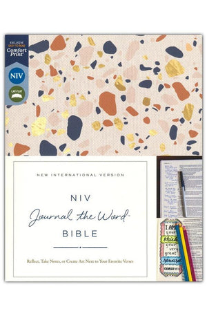 NIV Journal the Word Bible (Perfect for Note-Taking) Cloth over Board Cream Red Letter Comfort Print: Reflect Take Notes or Create Art Next to Your Favorite Verses