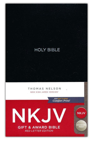 Image of NKJV Gift and Award Bible Leather-Look Black Red Letter Comfort Print: Holy Bible New King James Version