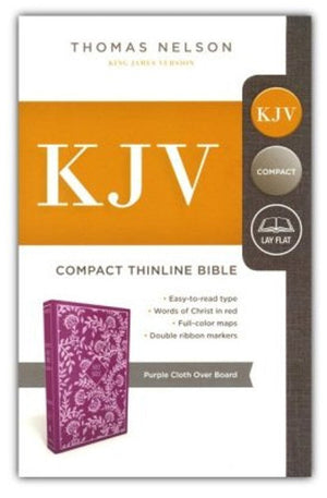 KJV Thinline Bible Compact Cloth over Board Purple Red Letter Comfort Print: Holy Bible King James Version