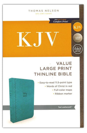 KJV Holy Bible: Value Large Print Thinline Teal Leathersoft Red Letter Comfort Print: King James Version
