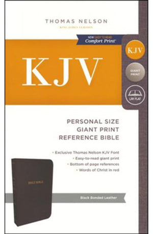 KJV Holy Bible: Personal Size Giant Print with 43000 Cross References Black Bonded Leather Red Letter Comfort Print (Thumb Indexed): King James Version