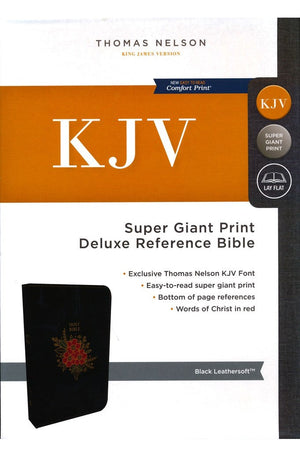 KJV Holy Bible: Super Giant Print with 43000 Cross References Deluxe Black Floral Leathersoft Red Letter Comfort Print: King James Version