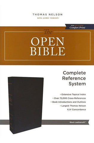 Image of KJV Open Bible: Complete Reference System Black Leathersoft Red Letter Comfort Print: King James Version
