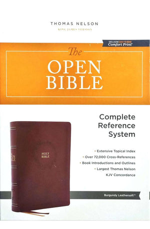 KJV Open Bible: Complete Reference System Burgundy Leathersoft Red Letter Comfort Print: King James Version