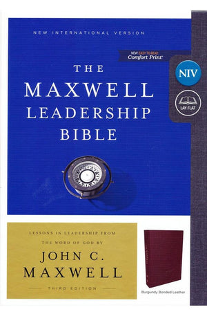 NIV Maxwell Leadership Bible 3rd Edition Premium Bonded Leather Burgundy Comfort Print: Holy Bible New International Version