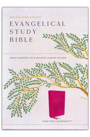 NKJV Evangelical Study Bible: Christ-centered. Faith-building. Mission-focused. ( Pink Leathersoft Red Letter Large Comfort Print)