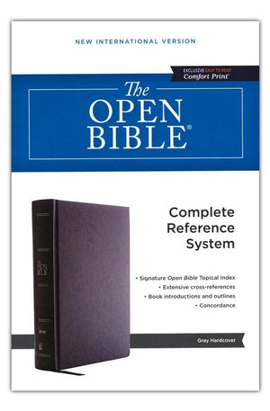 NIV Open Bible Hardcover Gray Red Letter Comfort Print: Complete Reference System