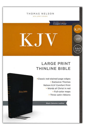 KJV Holy Bible: Large Print Thinline Black Genuine Leather Red Letter Comfort Print: King James Version