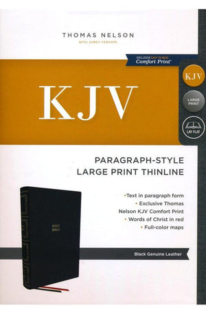 KJV Holy Bible: Paragraph-style Large Print Thinline with 43000 Cross References Black Genuine Leather Red Letter Comfort Print: King James Version