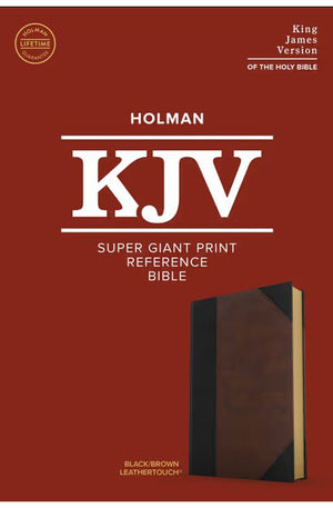 KJV Super Giant Print Reference Bible Black/Brown LeatherTouch