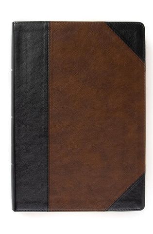 Image of KJV Super Giant Print Reference Bible Black/Brown LeatherTouch