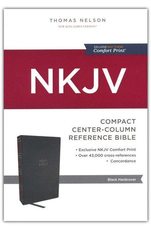 NKJV Compact Center-Column Reference Bible Hardcover Red Letter Comfort Print