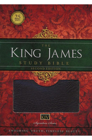 KJV Study Bible, Large Print, Bonded Leather, Burgundy, Red Letter: Second Edition (Nelson KJV Signature)