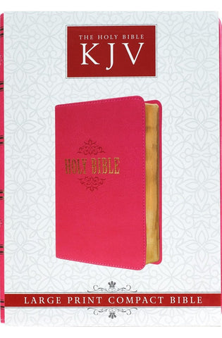 Image of KJV Holy Bible Compact Large Print Faux Leather Red Letter Edition - Ribbon Marker King James Version Pink