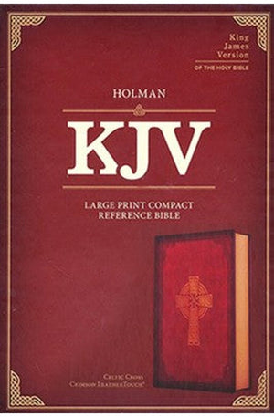 KJV Large Print Compact Reference Bible Celtic Cross Crimson LeatherTouch Red Letter Pure Cambridge Text Presentation Page Cross-References Full-Color Maps Easy-to-Read Bible MCM Type