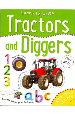 Tractors And Diggers - Learn To Write Wipe-Clean Activity Book