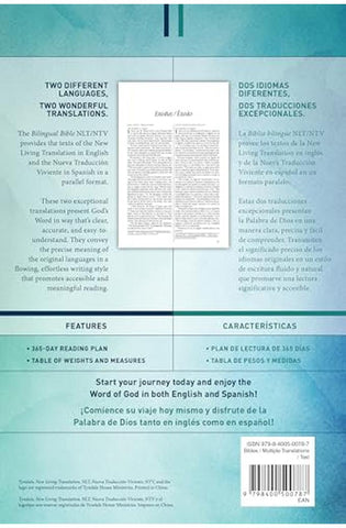 Image of Biblia Bilingüe NLT/NTV Rústica Blue Watercolor