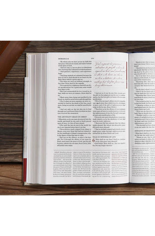 Image of KJV SPURGEON STUDY BIBLE, NAVY/TAN CLOTH OVER BOARD, BLACK LETTER, PURE CAMBRIDGE TEXT, STUDY NOTES AND COMMENTARY, QUOTES, SERMONS OUTLINES, EASY-TO-READ BIBLE MCM TYPE