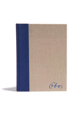 Image of KJV SPURGEON STUDY BIBLE, NAVY/TAN CLOTH OVER BOARD, BLACK LETTER, PURE CAMBRIDGE TEXT, STUDY NOTES AND COMMENTARY, QUOTES, SERMONS OUTLINES, EASY-TO-READ BIBLE MCM TYPE