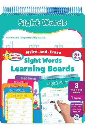 Active Minds - Write-and-Erase - Wipe Clean Learning Boards Ages 5+ - Sight Words (Active Minds Welbs)