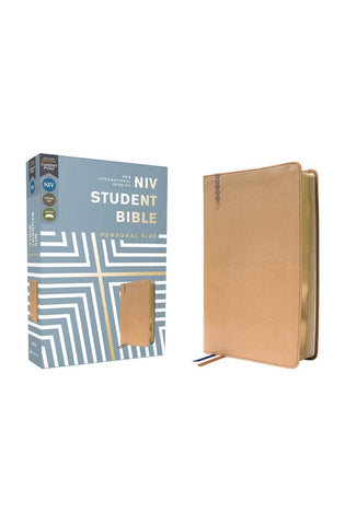 Image of NIV, Student Bible, Personal Size, Leathersoft, Tan, Comfort Print