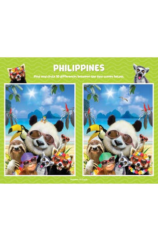 Image of Spot the Difference: Animal Selfies (Family Fun Spiral Wipe Off)