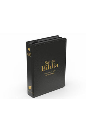 Biblia RVR 1960 Compacta Letra Grande 11 puntos Símil Piel Negro con Cierre y Índice