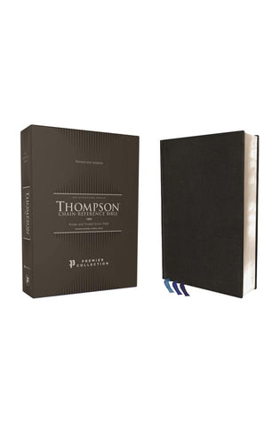 Image of NIV, Thompson Chain-Reference Bible, Premium Goatskin Leather, Black, Premier Collection, Black Letter, Art Gilded Edges, Comfort Print