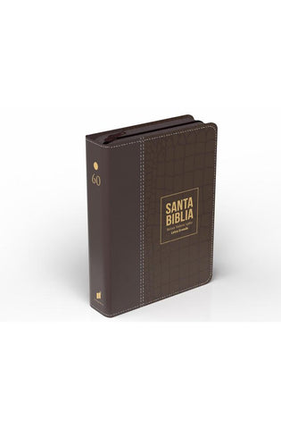 Image of Biblia RVR 1960 Compacta Letra Grande 11 puntos Símil Piel Piel Marrón con Cierre y Índice