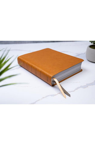 Image of Biblia RVR 1960 Ilustrada de la Tierra Santa Marrón Símil Piel con Índice