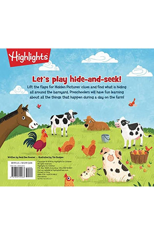 Image of Hide-and-Seek on the Farm: Hide-and-Seek on the Farm: A Hidden Pictures Lift-the-Flap Book (Highlights Lift -the-Flap Books) Animal Farm Kids Book for Ages 2-5, Seek and Find Kids Puzzles