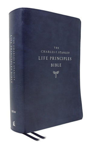 Image of NIV, Charles F. Stanley Life Principles Bible, 2nd Edition, Leathersoft, Blue, Comfort Print: Growing in Knowledge and Understanding of God Through His Word