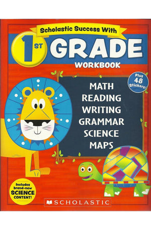 Scholastic - 1st Grade Workbook with Motivational Stickers