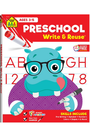 Preschool Write & Reuse Activity Book