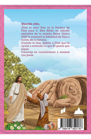 Image of Biblia RVR 2020 para Niñas Rosada Vinilo con Cierre