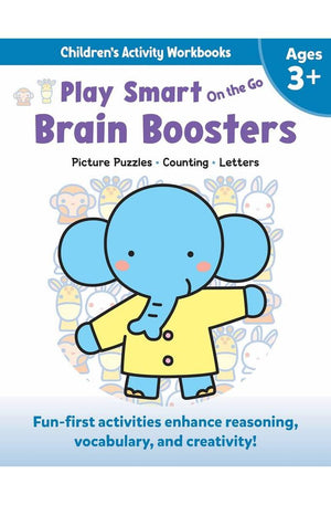 Play Smart On the Go Brain Boosters Ages 3+: Picture Puzzles, Counting, Letters (Play Smart On the Go Activity Workbooks)