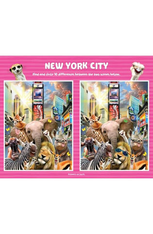 Image of Spot the Difference: Animal Selfies (Family Fun Spiral Wipe Off)